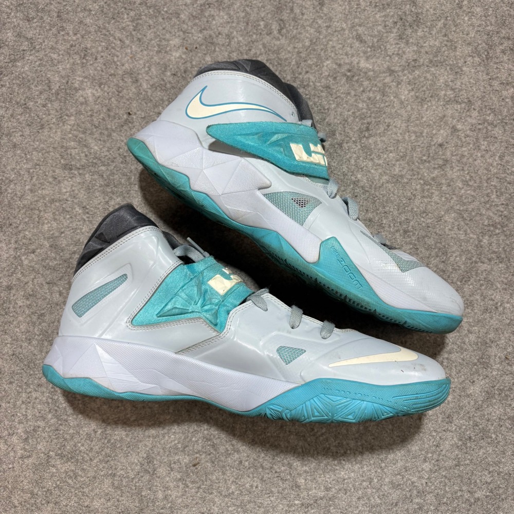 Nike Zoom LeBron Soldier 7 Pure Platinum Tropical Teal 599264-402 Mens 12